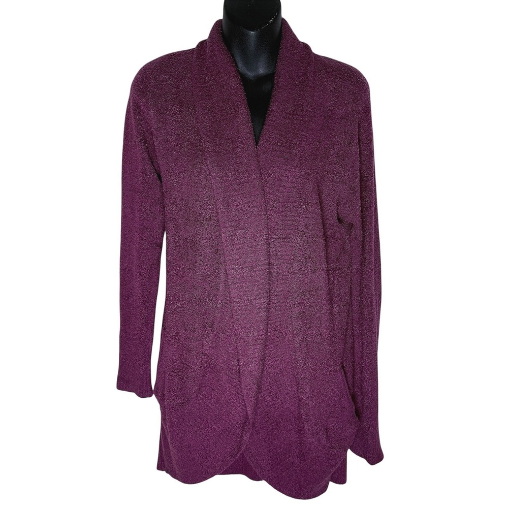 Barefoot Dreams CozyChic Lite Circle Cardi Deep Aubergine Buttery Soft Size XS/S - Picture 3 of 16